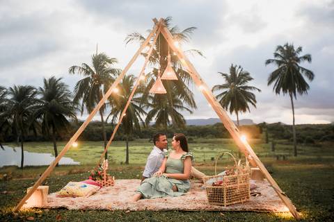 Cenário para fotografia de pre wedding na fazenda terra do sol'