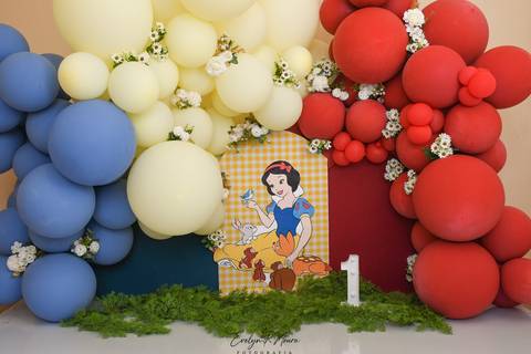 Ensaio de Acompanhamento de bebê. Evelyn Moura Fotografia. Fotógrafa em Niterói, Rio de Janeiro. Newborn. Festa infantil - Smash the cake - Smash the fruit - bebê - ensaio de 1 ano - viral - disney - festa de aniversário - branca de neve '