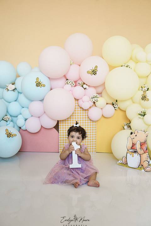 Ensaio de Acompanhamento de bebê. Evelyn Moura Fotografia. Fotógrafa em Niterói, Rio de Janeiro. Newborn. Festa infantil - Smash the cake - Smash the fruit - bebê - ensaio de 1 ano - viral - disney - festa de aniversário - branca de neve - ursino pooh'