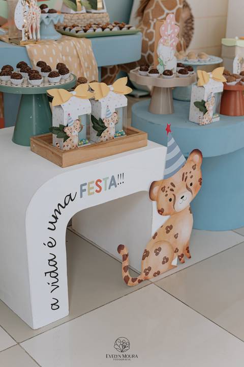 Festa Infantil - Evelyn Moura Fotografia - Fotografia em Niterói, Rio de Janeiro - casa de festa - decoração - decoração de festa - festa colorida- docinhos - bolo - criança - crianças - festa linda - tema safari- casa de festa '