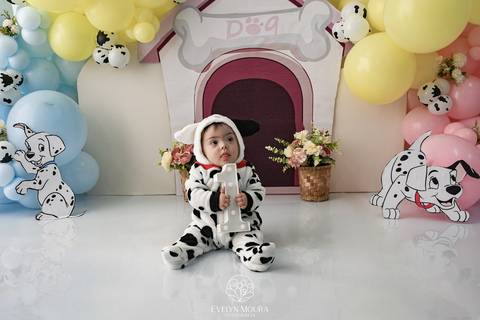 Ensaio de Acompanhamento de bebê. Evelyn Moura Fotografia. Fotógrafa em Niterói, Rio de Janeiro. Newborn. Festa infantil - Smash the cake - Smash the fruit - bebê - ensaio de 1 ano - viral - disney - festa de aniversário - 101 dalmatas disney - floresta '