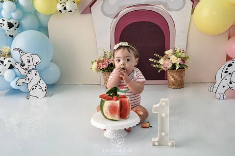 Ensaio de Acompanhamento de bebê. Evelyn Moura Fotografia. Fotógrafa em Niterói, Rio de Janeiro. Newborn. Festa infantil - Smash the cake - Smash the fruit - bebê - ensaio de 1 ano - viral - disney - festa de aniversário - 101 dalmatas disney - floresta '