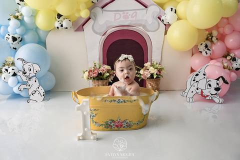 Ensaio de Acompanhamento de bebê. Evelyn Moura Fotografia. Fotógrafa em Niterói, Rio de Janeiro. Newborn. Festa infantil - Smash the cake - Smash the fruit - bebê - ensaio de 1 ano - viral - disney - festa de aniversário - 101 dalmatas disney - floresta '