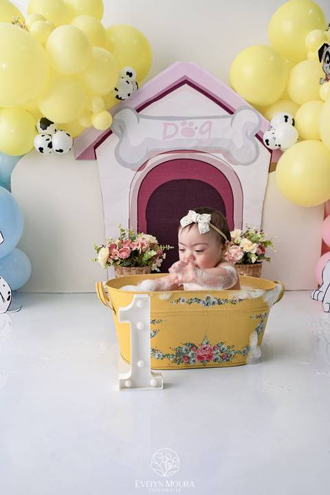 Ensaio de Acompanhamento de bebê. Evelyn Moura Fotografia. Fotógrafa em Niterói, Rio de Janeiro. Newborn. Festa infantil - Smash the cake - Smash the fruit - bebê - ensaio de 1 ano - viral - disney - festa de aniversário - 101 dalmatas disney - floresta '