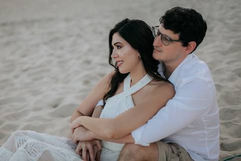 ensaio de casal na praia'