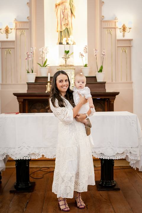 foto da mae no batismo'