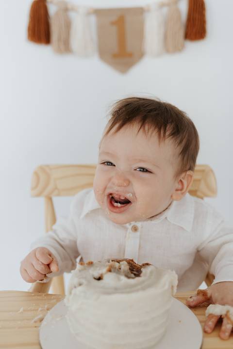 ensaio de um ano do bebe'