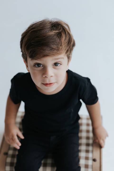 ensaio mãe e filho em estúdio'