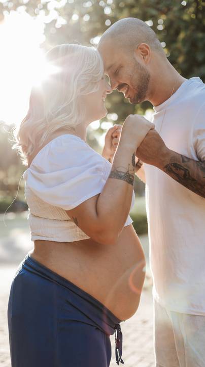 kat e Cleb no ensaio gestante'