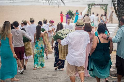 Momento da remontagem da cerimônia em menos de 15 minutos'