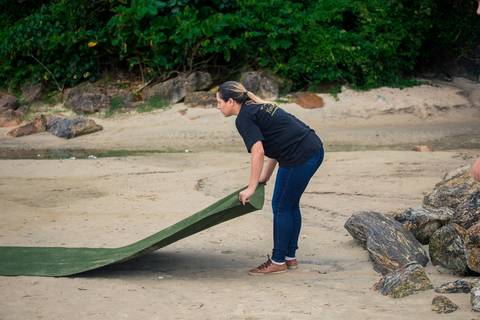 Momento da remontagem da cerimônia em menos de 15 minutos'