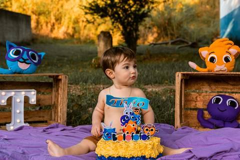 Smash the cake Theo 1 Ano Ensaio Realizado Bairro Colonia Barra Mansa - RJ'