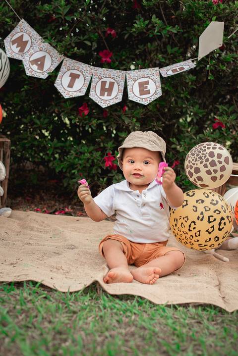 Smash the cake Barra Mansa Fotografia Fotografo Festa Infantil 1 Ano Safari'