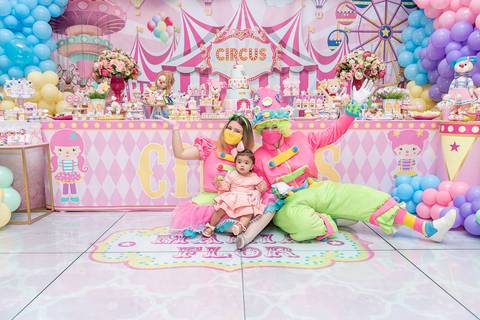 TicTac Barra Mansa Fotografia Fotografo Festa Infantil 1 Ano Circo Rosa'