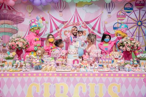 TicTac Barra Mansa Fotografia Fotografo Festa Infantil 1 Ano Circo Rosa'