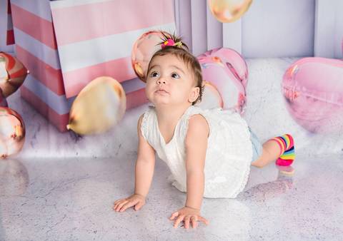 Smash the cake Barra Mansa Fotografia Fotografo Festa Infantil 1 Ano circo rosa'