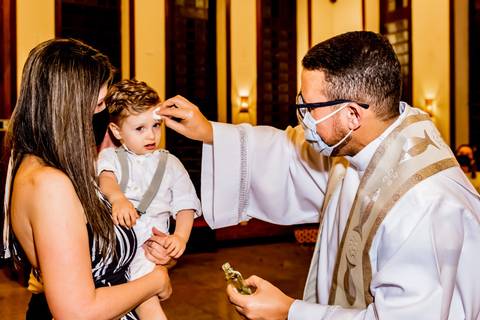Batizado do Lorenzo na Paróquia N. S. de Guadalupe no Castelo em BH'
