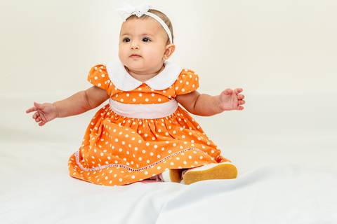 Ensaio Infantil da Catarina - 6 meses de vida - Ela estava linda no modelo Exclusivo da Dulcis Maria'