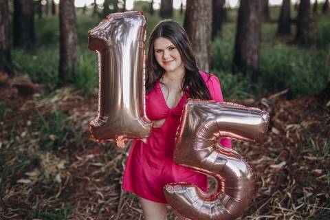 Ensaio de 15 anos na floresta '