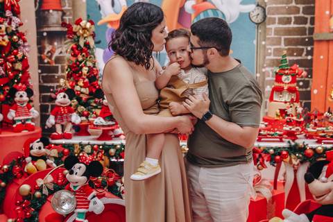 Festa infantil de 1 ano com tema natal do mickey'