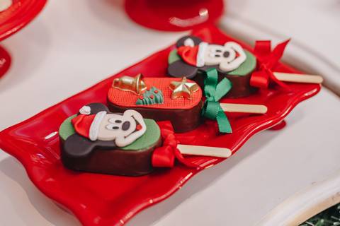 Festa infantil de 1 ano com tema natal do mickey'