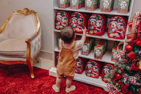 Festa infantil de 1 ano com tema natal do mickey'