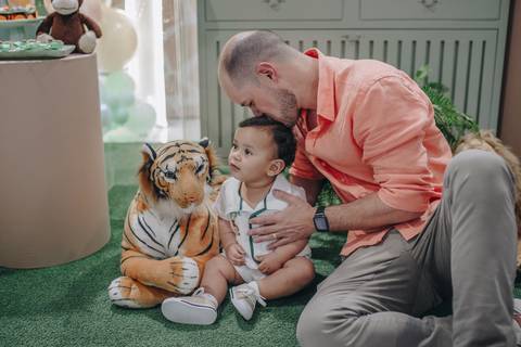 Festa de 1 ano com decoração de safari '