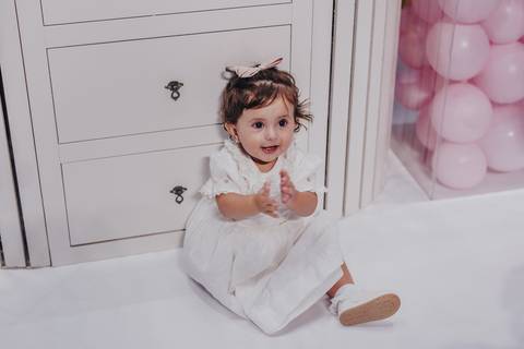 Aniversario de 1 ano com tema de perola'