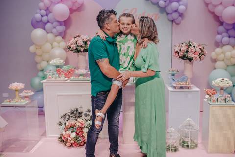 Aniversário de 7 anos com tema de jardim'