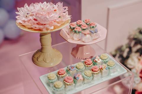 Aniversário de 7 anos com tema de jardim'