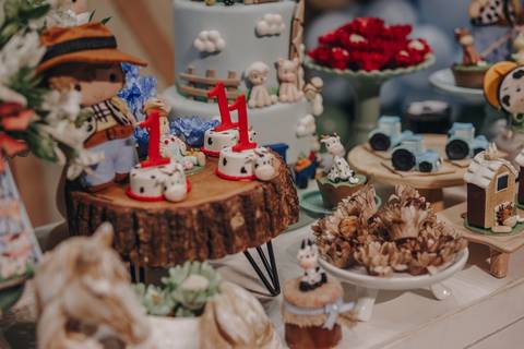 Aniversário de 1 ano com tema de fazenda'