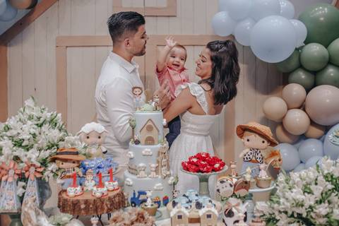 Aniversário de 1 ano com tema de fazenda'