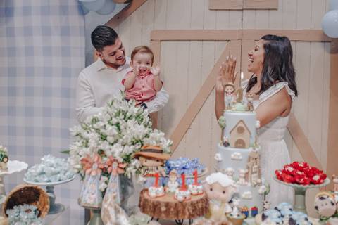 Aniversário de 1 ano com tema de fazenda'