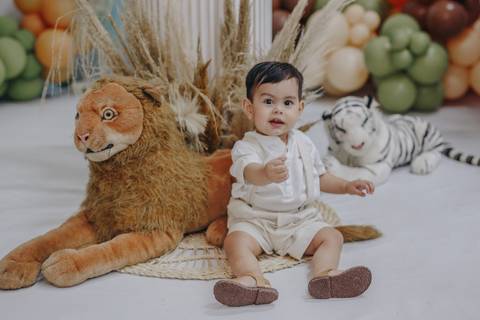 Aniversário de 1 ano com tema de safari'