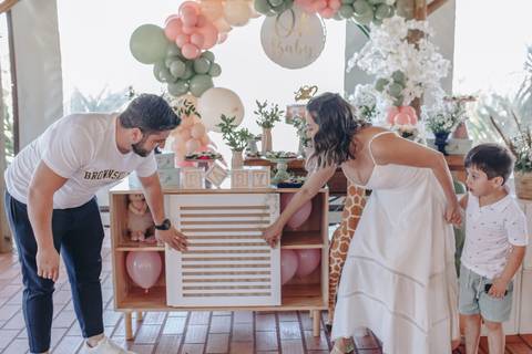 Inspiração de chá revelação com balão'