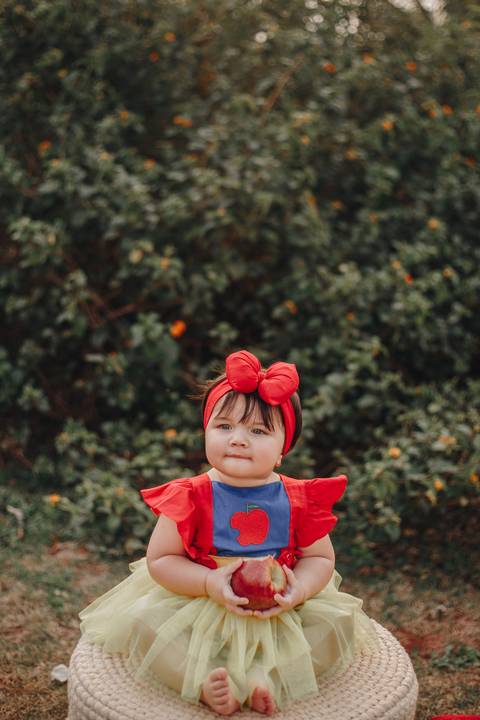 Smash Cake com tema da branca de neve'