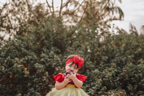 Smash Cake com tema da branca de neve'