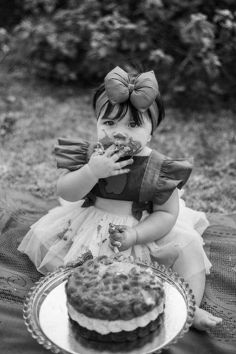 Smash Cake com tema da branca de neve'