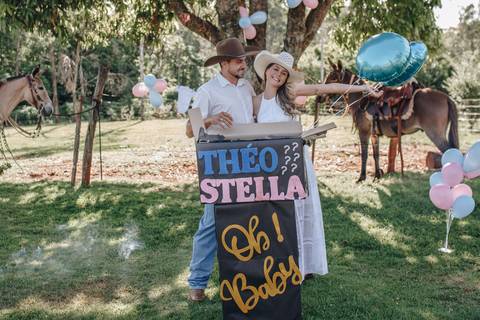 Inspiração de chá revelação com balão'