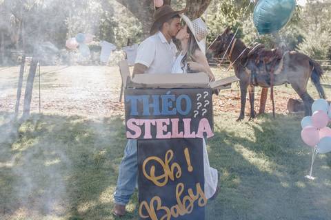 Inspiração de chá revelação com balão'