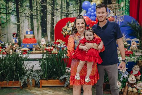 Aniversário de 1 ano com tema de branca de neve'