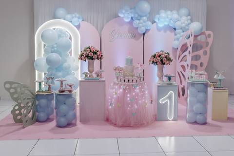 Aniversário de 1 ano com tema de borboleta'