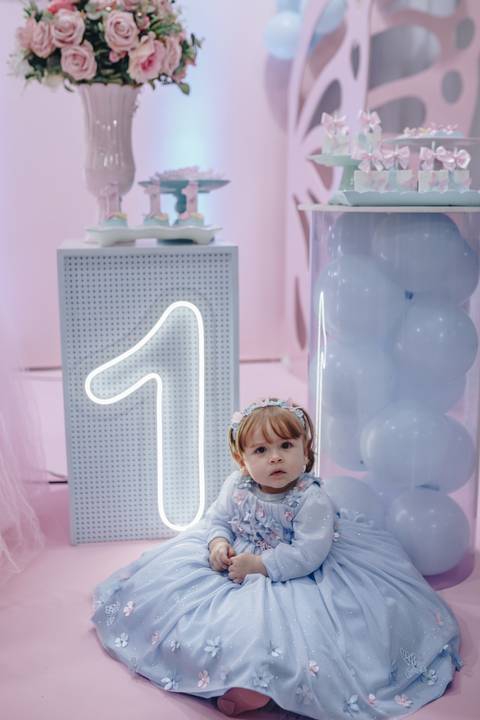 Aniversário de 1 ano com tema de borboleta'