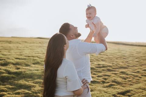Ensaio em família no campo'