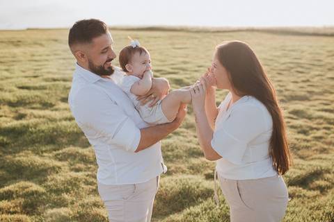 Ensaio em família no campo'
