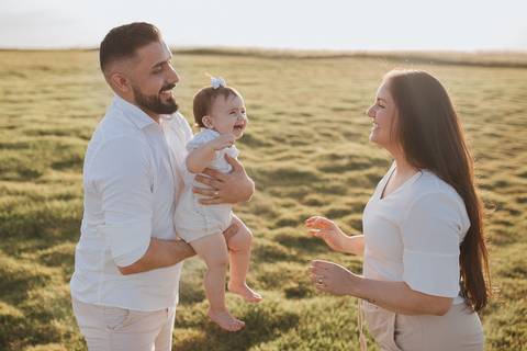 Ensaio em família no campo'