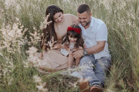 Ensaio em família no campo'