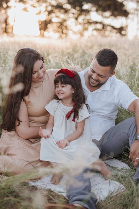 Ensaio em família no campo'