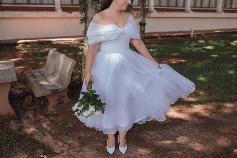 vestido de noiva minimalista vintage para casamento de dia '