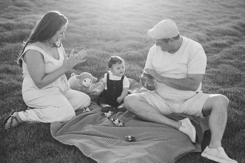 Ensaio em família no campo'